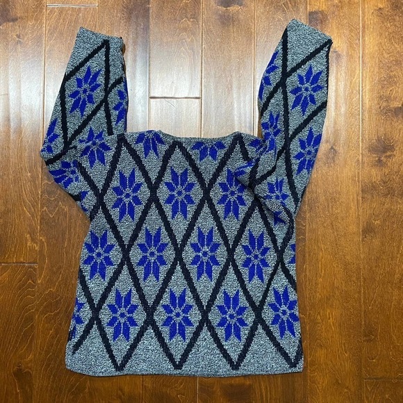 Separate Issue Vintage Knit Sweater Gray Blue Black Women's Size Large - Picture 4 of 8